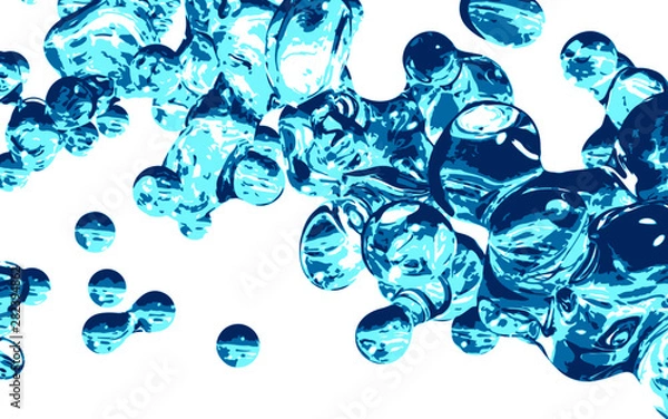Fototapeta Particle of the drop of water made in 3D Render