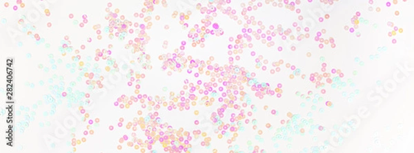 Fototapeta Pearl pastel confetti sparkles on white background