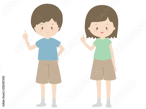 Fototapeta ひなちゃんととしくん　ポイントだよ