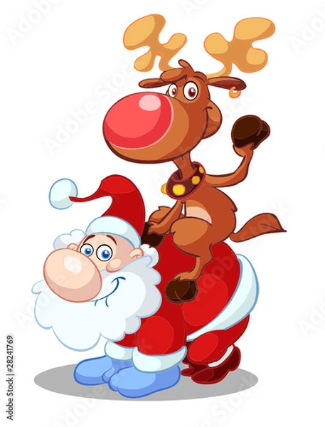 Obraz santa and rudolf