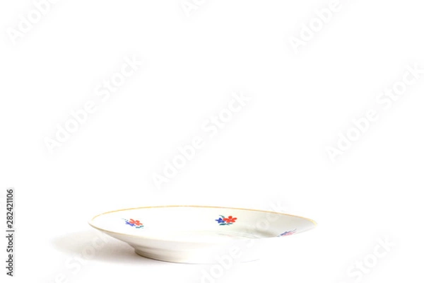 Obraz simple old fashioned vintage plate on a white background with designer offset