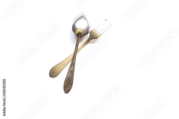 Obraz cutlery just like that lie on the table randomly