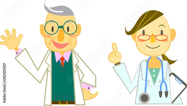 Fototapeta ドクター　アドバイス　男女セット