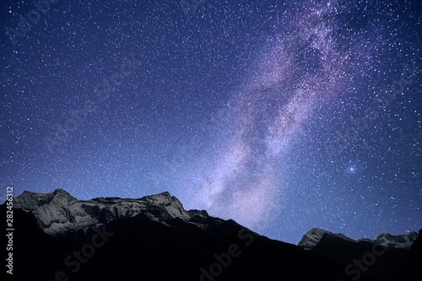 Fototapeta The Milky Way galaxy over the Himalayas. Nepal, Everest region