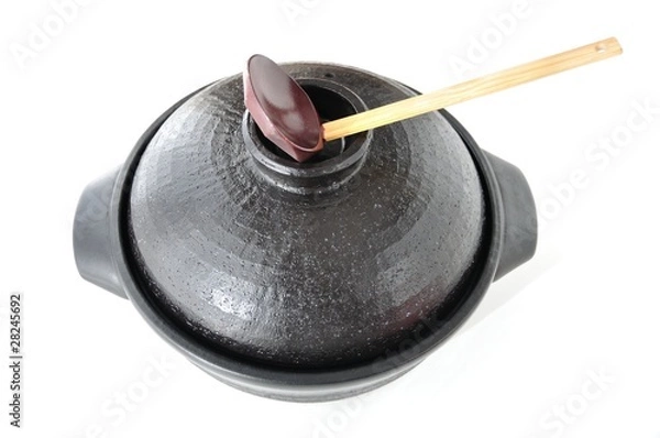 Obraz 黒い鍋で鍋物