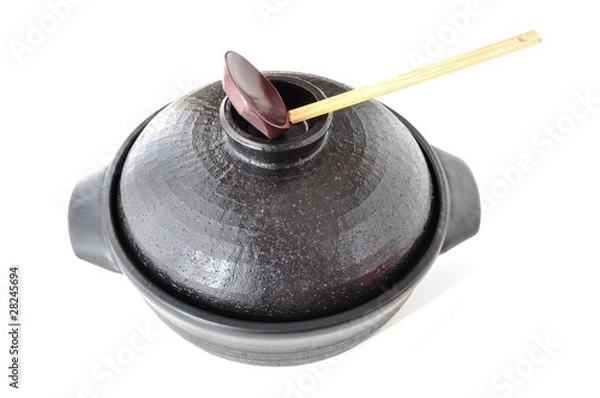 Obraz 黒い鍋で鍋物