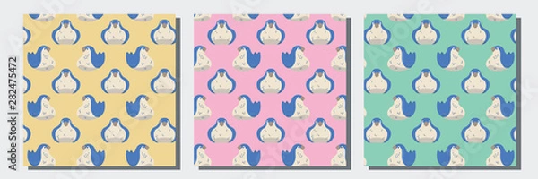 Obraz Seamless pattern blue birds