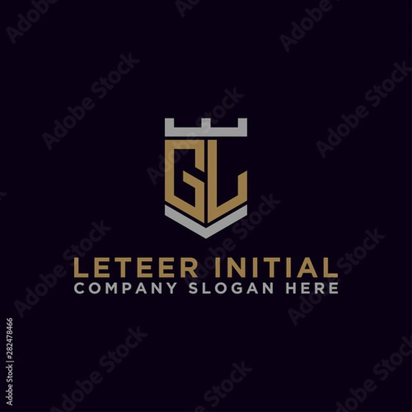 Fototapeta Inspiring company logo design from the initial letters GL logo icon. -Vectors