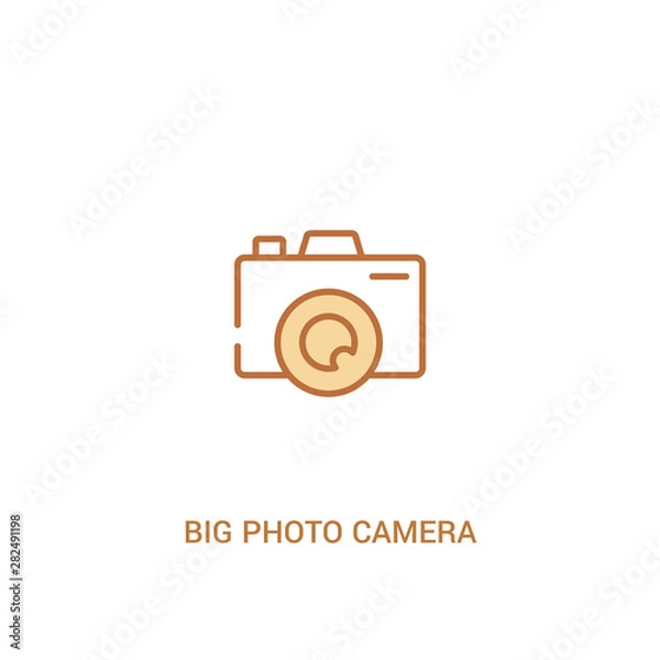 Fototapeta big photo camera concept 2 colored icon. simple line element illustration. outline brown big photo camera symbol. can be used for web and mobile ui/ux.