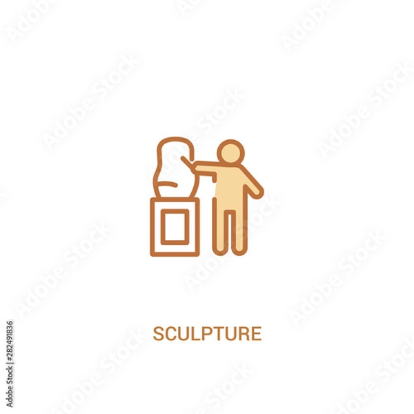 Fototapeta sculpture concept 2 colored icon. simple line element illustration. outline brown sculpture symbol. can be used for web and mobile ui/ux.