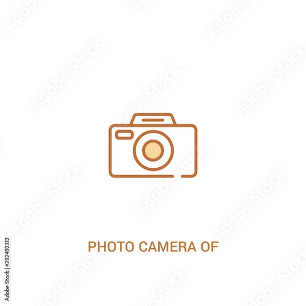 Fototapeta photo camera of rounded square shape concept 2 colored icon. simple line element illustration. outline brown photo camera of rounded square shape symbol. can be used for web and mobile ui/ux.