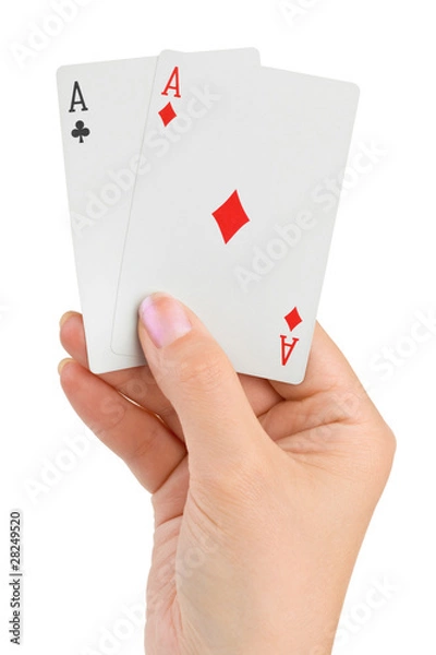 Fototapeta Hand with two aces