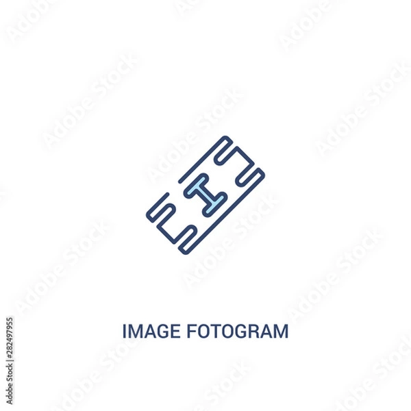Fototapeta image fotogram concept 2 colored icon. simple line element illustration. outline blue image fotogram symbol. can be used for web and mobile ui/ux.