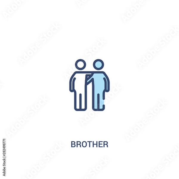 Fototapeta brother concept 2 colored icon. simple line element illustration. outline blue brother symbol. can be used for web and mobile ui/ux.