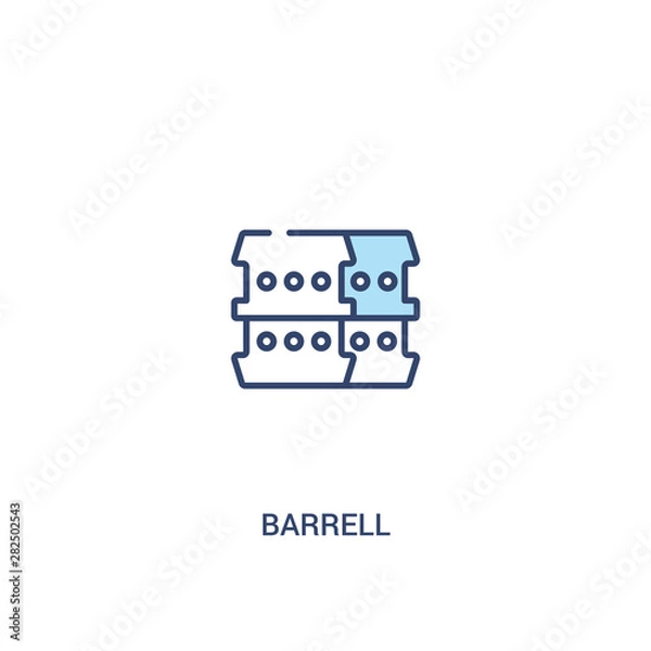Fototapeta barrell concept 2 colored icon. simple line element illustration. outline blue barrell symbol. can be used for web and mobile ui/ux.
