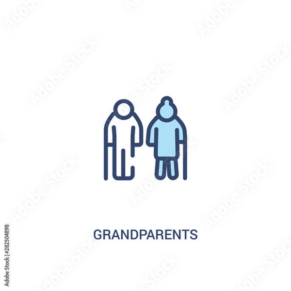 Fototapeta grandparents concept 2 colored icon. simple line element illustration. outline blue grandparents symbol. can be used for web and mobile ui/ux.