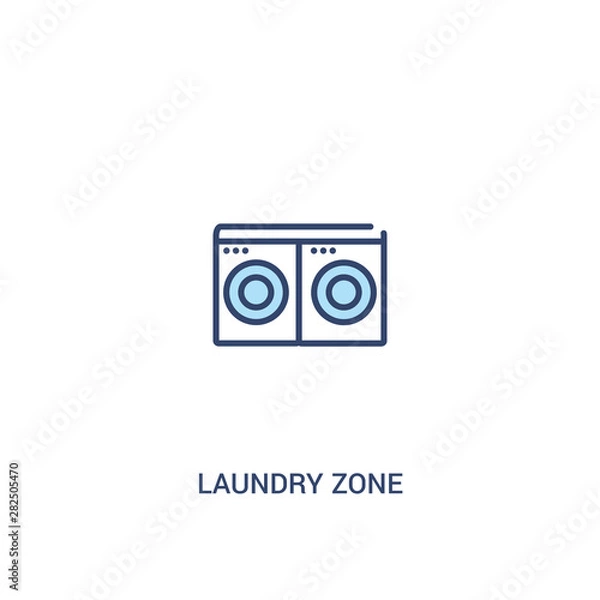 Fototapeta laundry zone concept 2 colored icon. simple line element illustration. outline blue laundry zone symbol. can be used for web and mobile ui/ux.