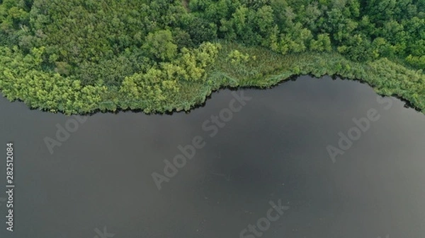 Fototapeta Salzsee mit Sträuchern
