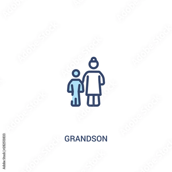 Fototapeta grandson concept 2 colored icon. simple line element illustration. outline blue grandson symbol. can be used for web and mobile ui/ux.