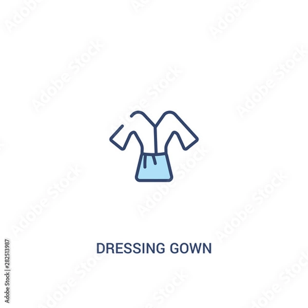 Fototapeta dressing gown concept 2 colored icon. simple line element illustration. outline blue dressing gown symbol. can be used for web and mobile ui/ux.