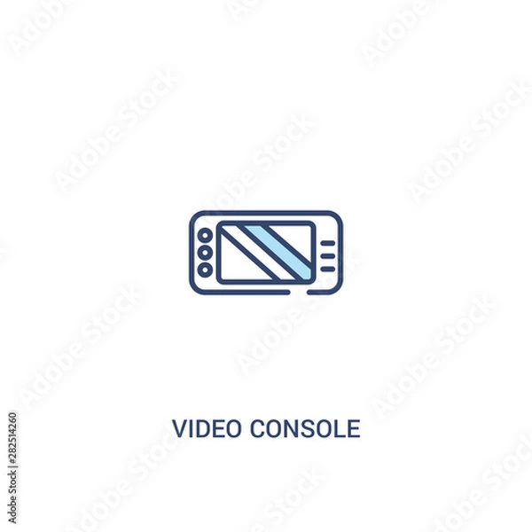 Obraz video console concept 2 colored icon. simple line element illustration. outline blue video console symbol. can be used for web and mobile ui/ux.