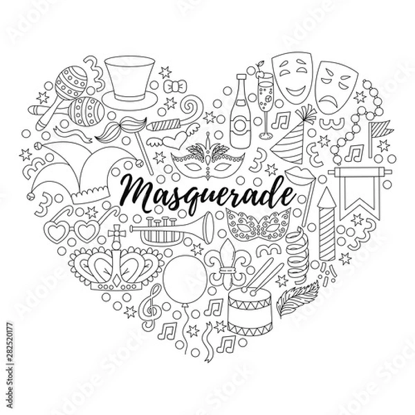 Fototapeta Masquerade vector set