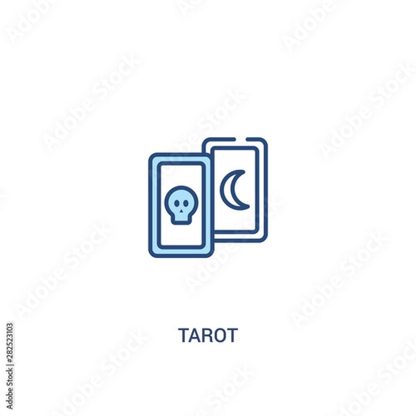 Fototapeta tarot concept 2 colored icon. simple line element illustration. outline blue tarot symbol. can be used for web and mobile ui/ux.