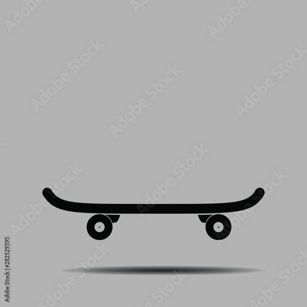 Fototapeta Vector flat black and colourful skateboard and longboard icon set collection good for background,logo. isolated on white background