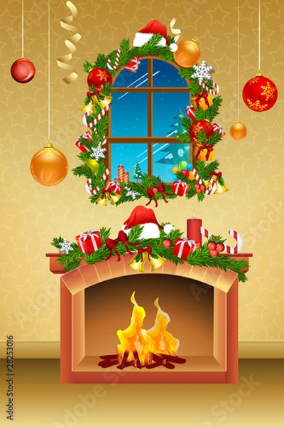 Obraz decorated christmas card