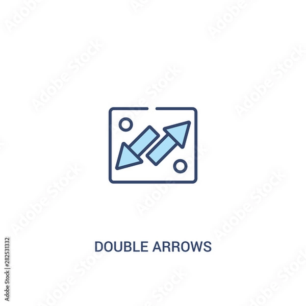 Fototapeta double arrows concept 2 colored icon. simple line element illustration. outline blue double arrows symbol. can be used for web and mobile ui/ux.