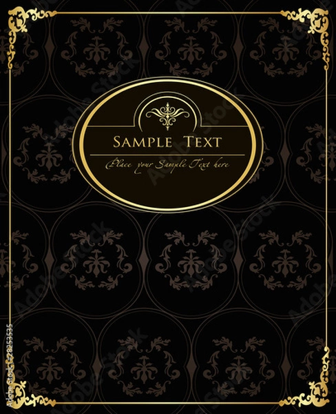 Fototapeta Vintage vector background with golden elements