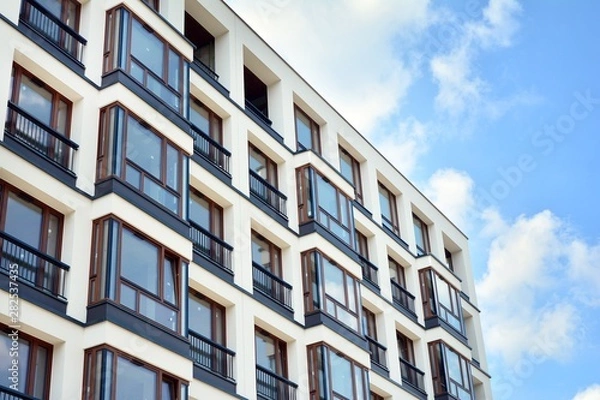 Fototapeta modern building with balconies