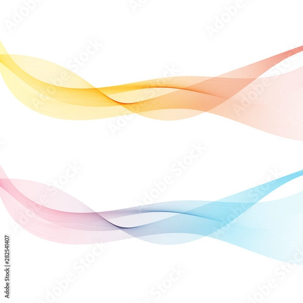 Fototapeta Abstract waves on the  white background. Transparent lines