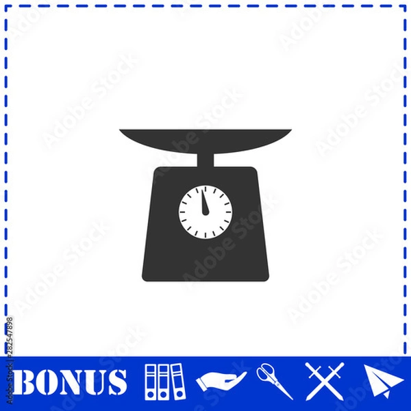 Fototapeta Weight scale icon flat