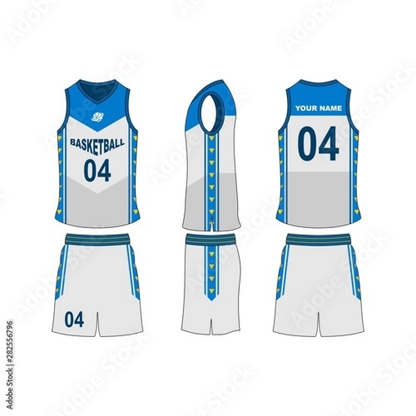 Fototapeta Basketball jersey set template collection.