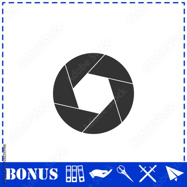 Fototapeta Diaphragm icon flat