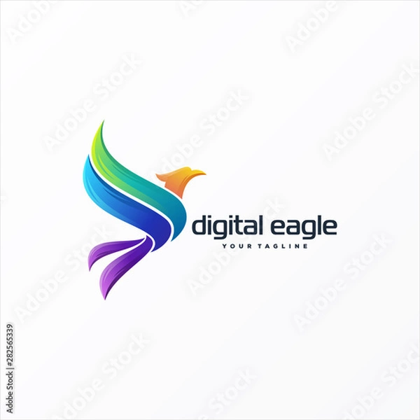 Obraz awesome digital eagle logo design