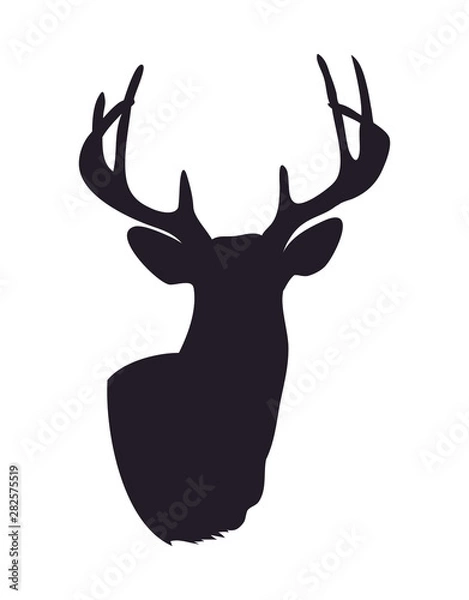 Obraz deer portrait silhouette, vector