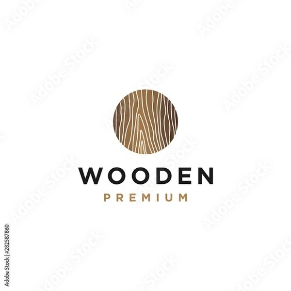 Obraz Wooden texture logo template