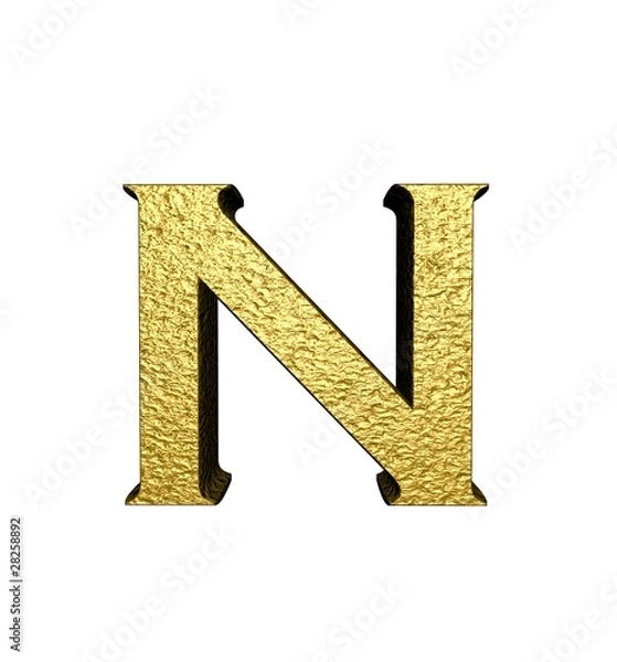 Obraz 3d gold letter