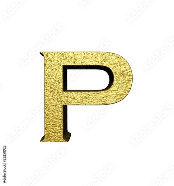 Obraz 3d gold letter