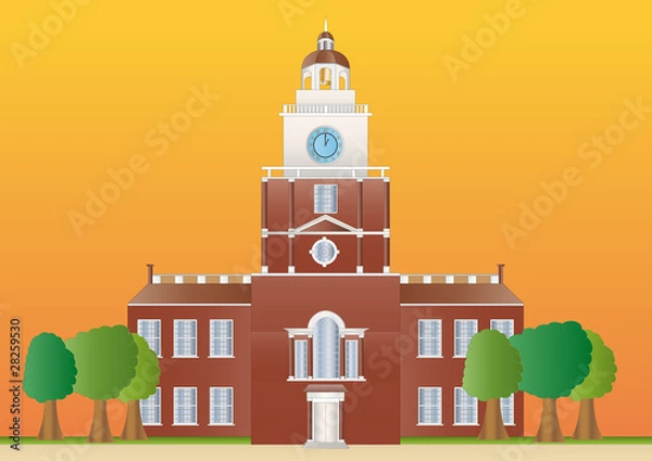 Obraz independence hall at sundown