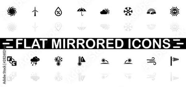 Fototapeta Weather - Flat Vector Icons