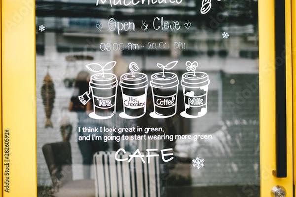 Obraz Cute Yellow Cafe Door