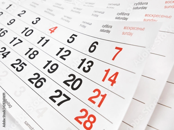 Obraz Closeup a calendar page