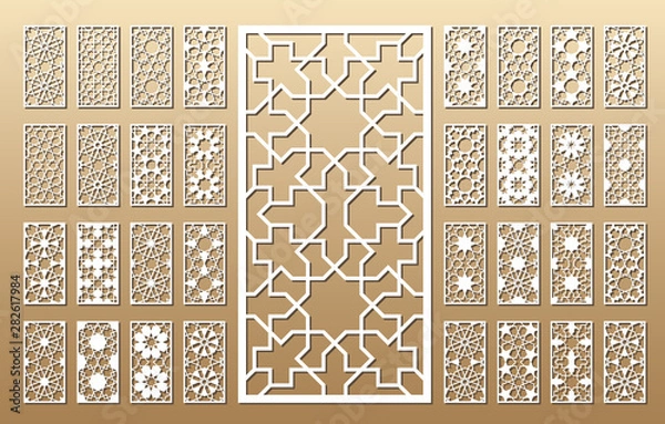 Fototapeta Vector laser cut panels