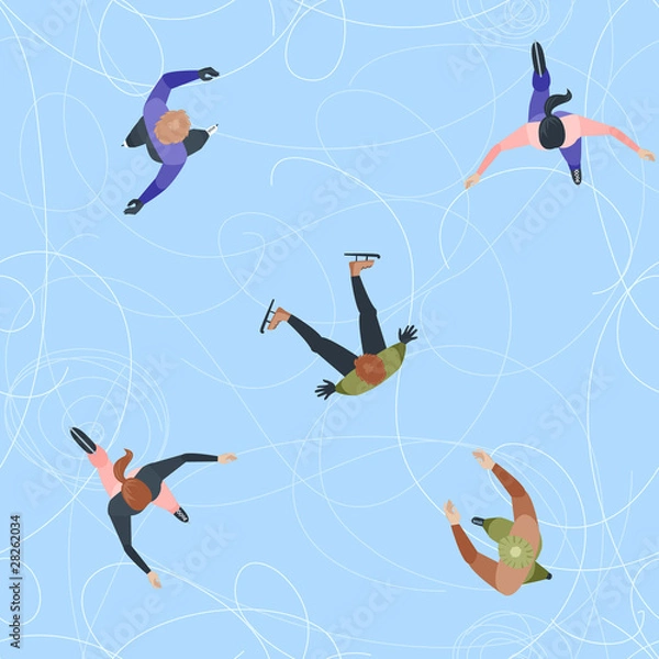 Fototapeta Seamless ice rink pattern