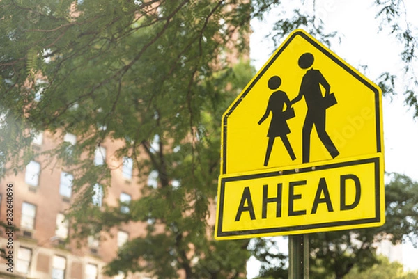 Obraz Pedestrian crossing sign with blurred background