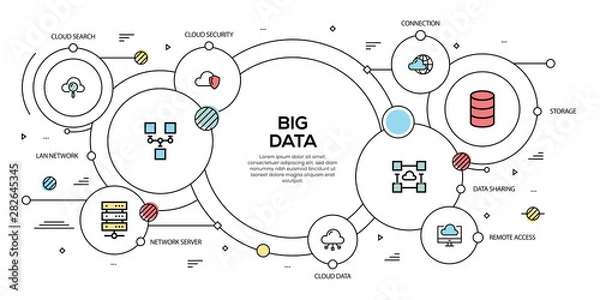 Fototapeta BIG DATA VECTOR CONCEPT AND INFOGRAPHIC DESIGN