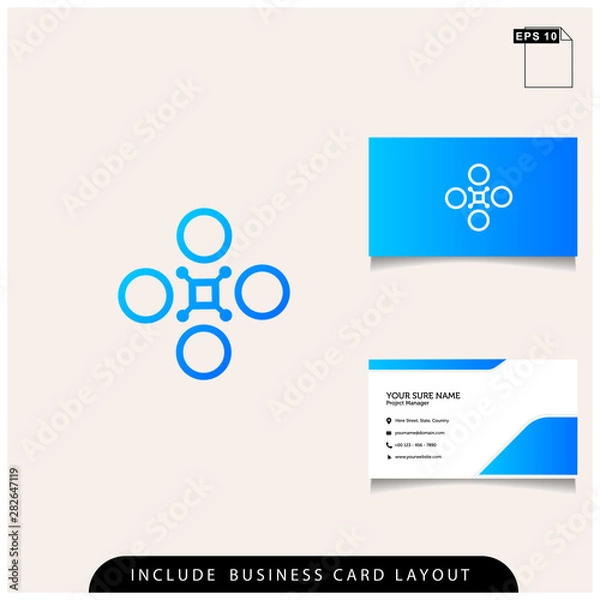 Obraz simple concept drone aerial logo design vector